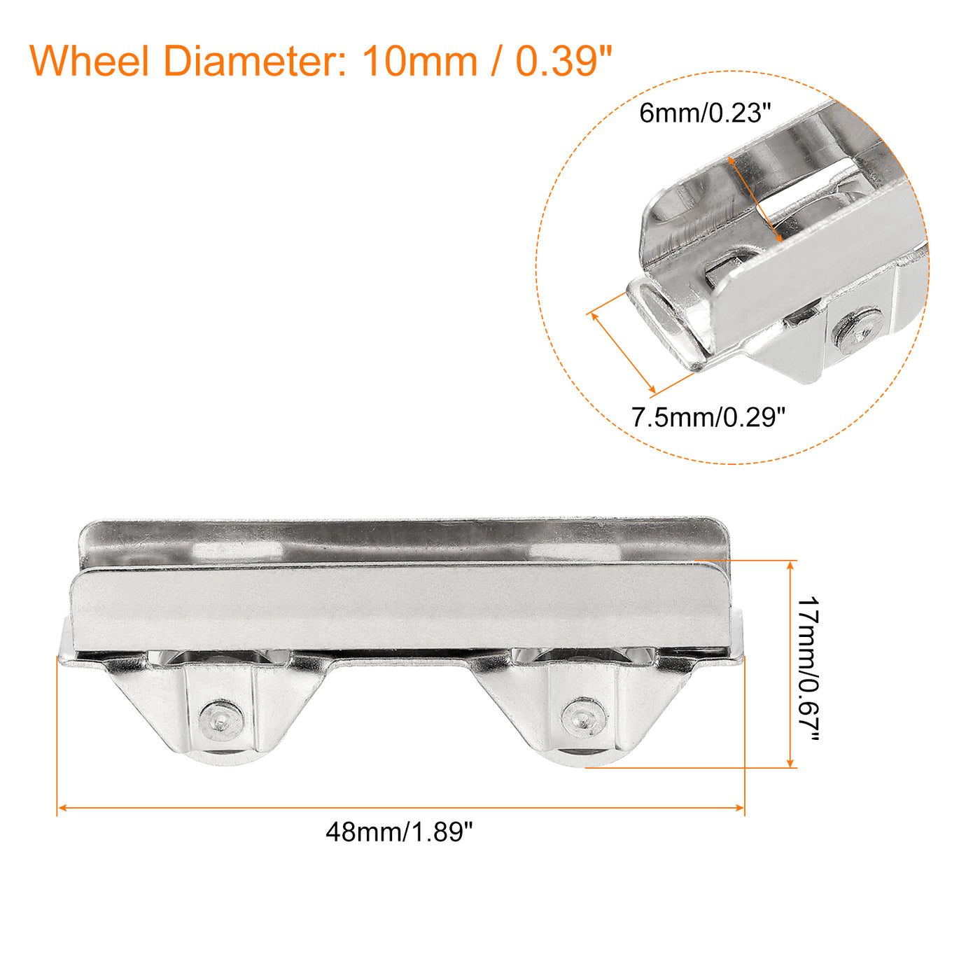 uxcell Uxcell Sliding Patio Door Roller Assembly, Sliding Door Wheel Ball Bearings