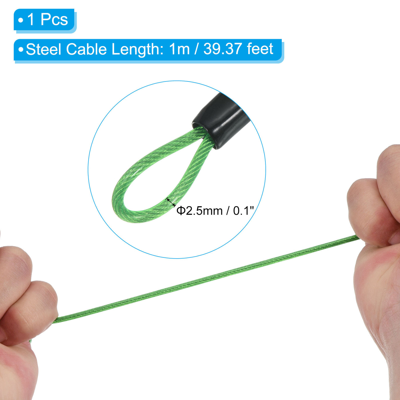 Harfington 4 Digit Combination Lock with Security Cable, 1 Set Outdoor Padlock 3Ft Steel Lock Chain for Locker Luggage Bike, Green