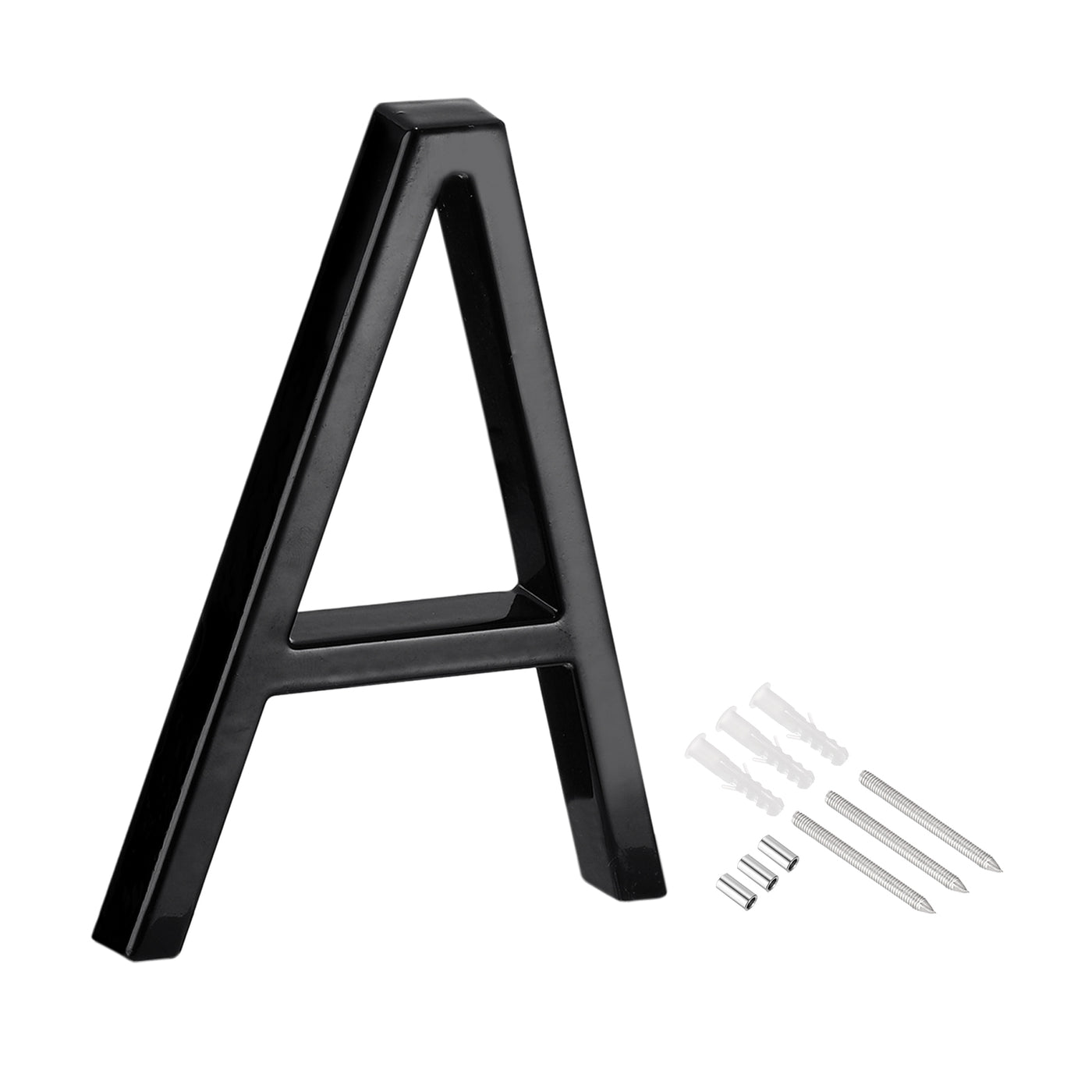 uxcell Uxcell 5 Inch Floating House Letter A, Zinc Alloy Modern Outside Address Sign for Door Garden Yard Mailbox, Black