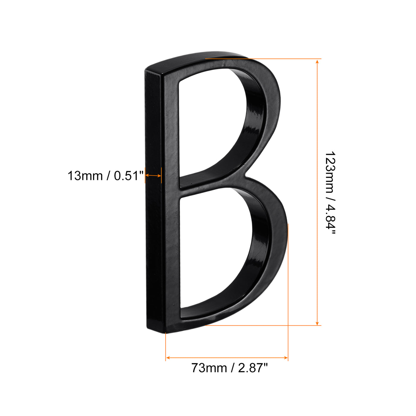 uxcell Uxcell 5 Inch Floating House Letter B, Zinc Alloy Modern Outside Address Sign for Door Garden Yard Mailbox, Black