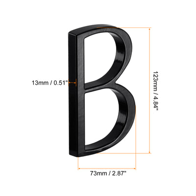 Harfington Uxcell 5 Inch Floating House Letter B, Zinc Alloy Modern Outside Address Sign for Door Garden Yard Mailbox, Black