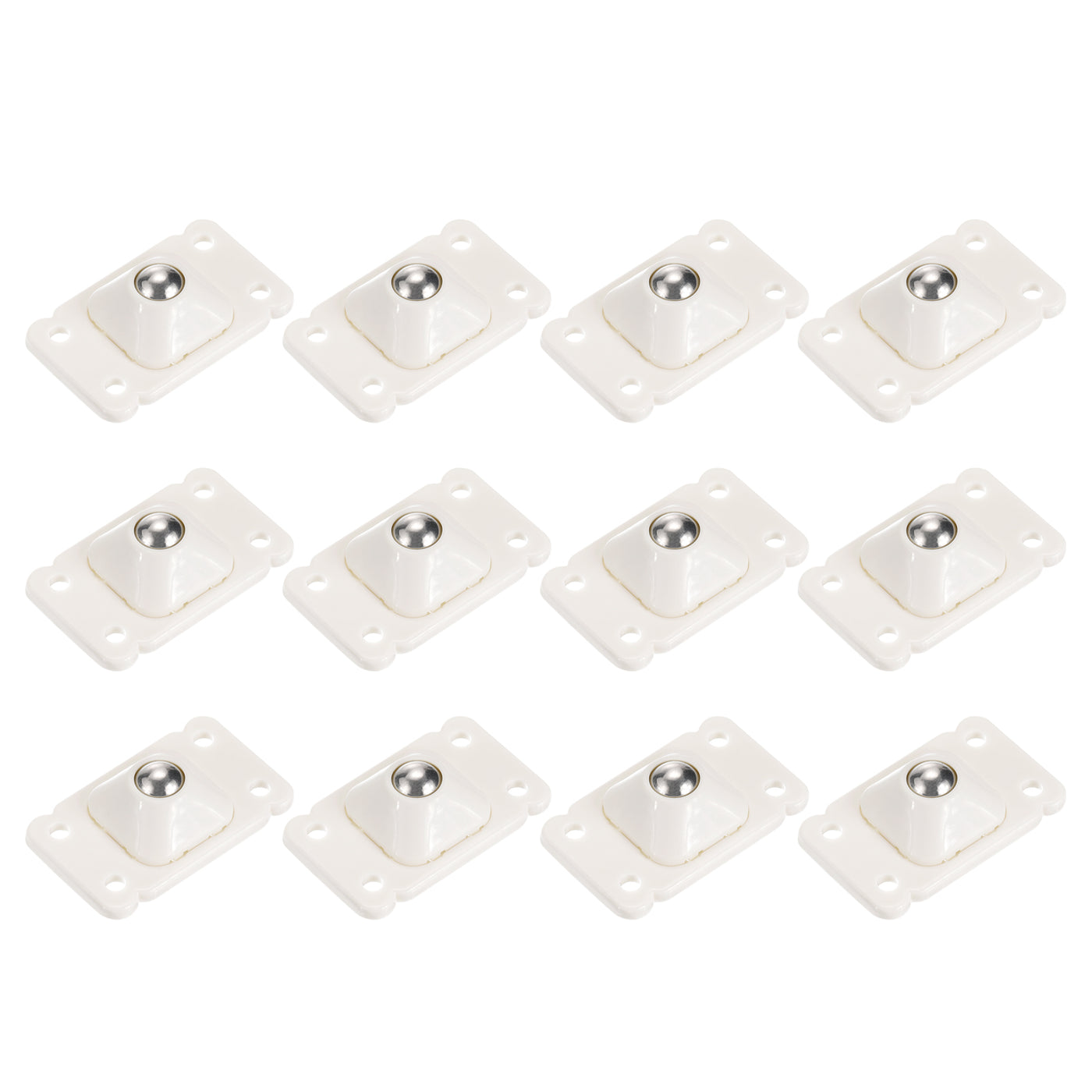 uxcell Uxcell 12Pack Kleber Mini Nachlauf Räder 360° Schwenkbare Universalrolle Klebrig Umlenkrolle für Behälter Lagerbox Mülleimer (Weiß)