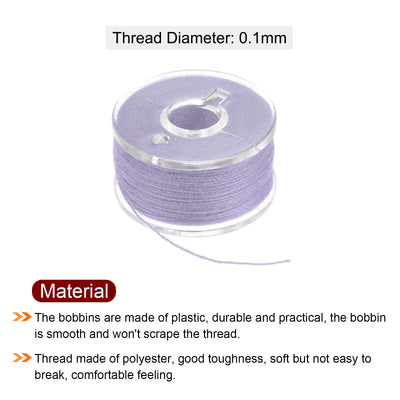 Harfington Prewound Sewing Bobbin Thread Set of 25pcs with Storage Case, Pastel Violet