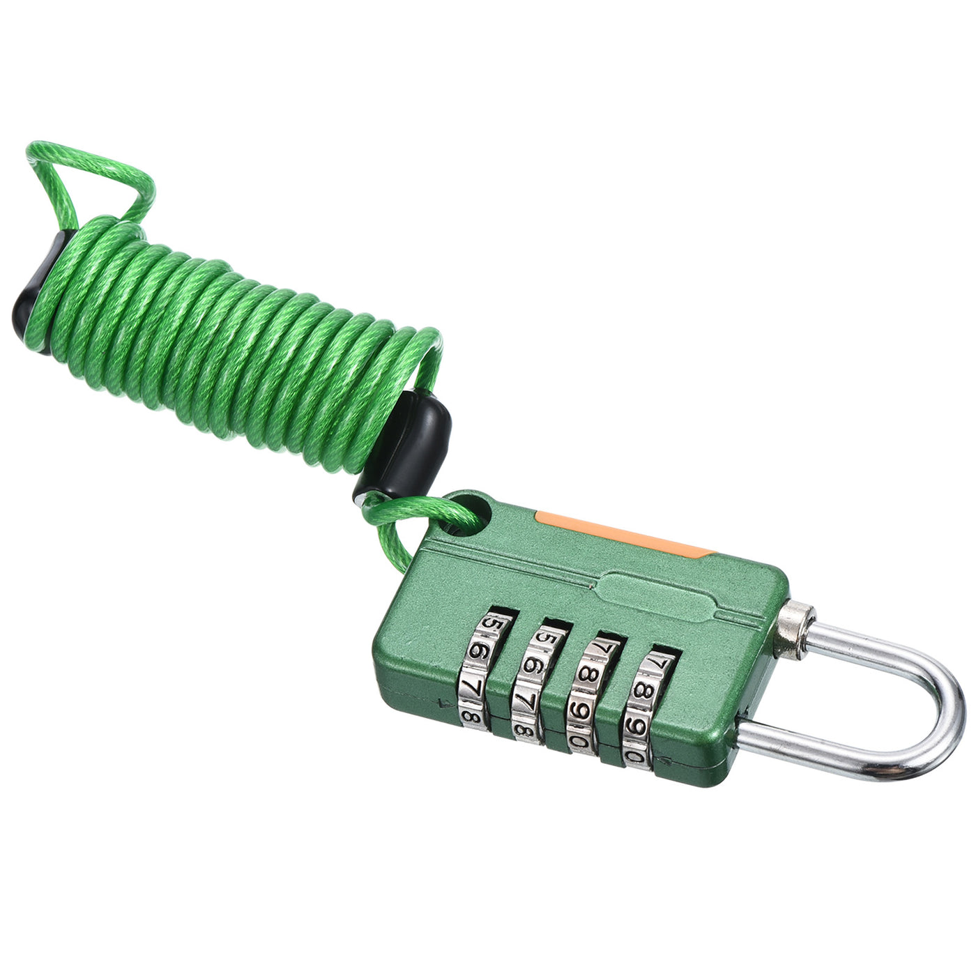 Harfington Luggage Cable Lock, 4 Digit Combination Padlock with 3.3Ft Spring Cable, Security Wire Lock for Gym Locker Backpack Suitcase, Green