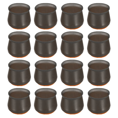 Harfington Uxcell Chair Leg Floor Protectors, 24Pcs 38mm/ 1.5" Silicone & EVA Felt Chair Leg Cover Caps for Hardwood Floors (Black)