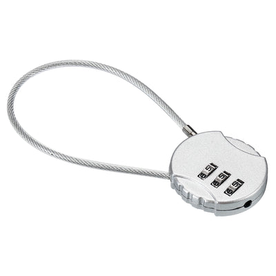 Harfington Small Combination Lock 7.8 Inch, 1 Pack 3 Digit Padlock for Locker, Silver Tone