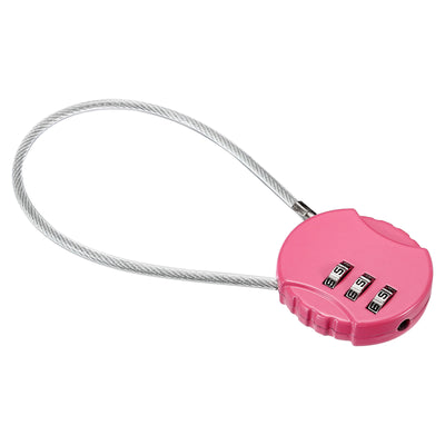Harfington Small Combination Lock 7.8 Inch, 1 Pack 3 Digit Padlock for Gym Locker, Pink