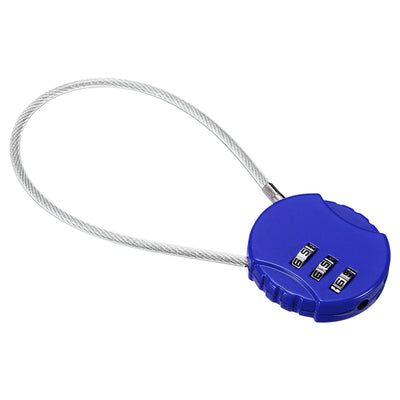 Harfington Small Combination Lock 7.8 Inch, 1 Pack 3 Digit Padlock for Gym Locker, Blue