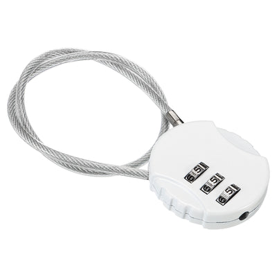 Harfington Small Combination Lock 11.8 Inch, 1 Pack 3 Digit Padlock for Gym Locker, White