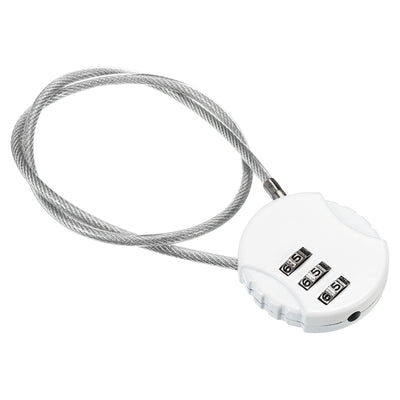 Harfington Small Combination Lock 14.9 Inch, 1 Pack 3 Digit Padlock for Gym Locker, White
