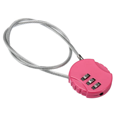 Harfington Small Combination Lock 14.9 Inch, 1 Pack 3 Digit Padlock for Gym Locker, Pink