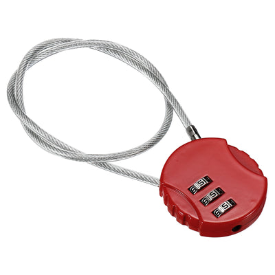 Harfington Small Combination Lock 14.9 Inch, 1 Pack 3 Digit Padlock for Gym Locker, Red