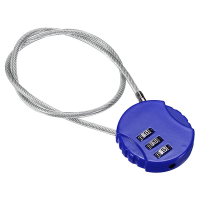 Harfington Small Combination Lock 14.9 Inch, 1 Pack 3 Digit Padlock for Gym Locker, Blue