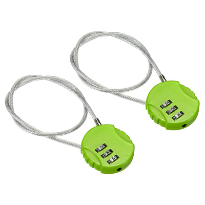 Harfington Small Combination Lock 14.9 Inch, 2 Pack 3 Digit Padlock for Gym Locker, Green