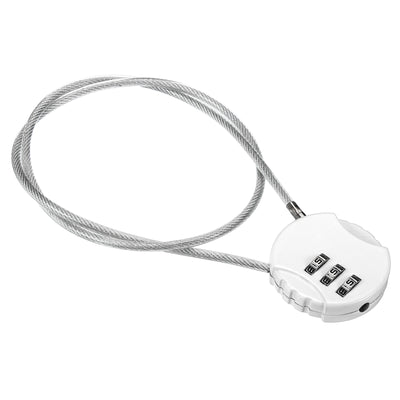 Harfington Small Combination Lock 19.6 Inch, 1 Pack 3 Digit Padlock for Gym Locker, White