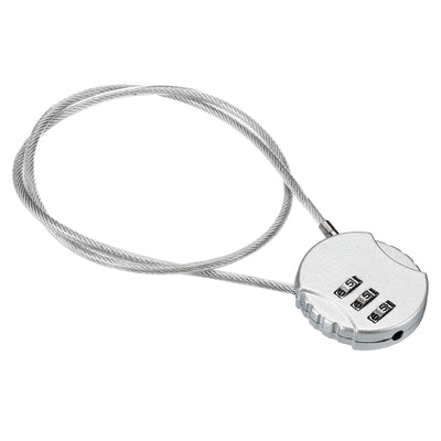 Harfington Small Combination Lock 19.6 Inch, 1 Pack 3 Digit Padlock for Locker, Silver Tone