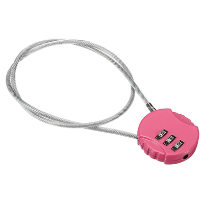 Harfington Small Combination Lock 19.6 Inch, 1 Pack 3 Digit Padlock for Gym Locker, Pink