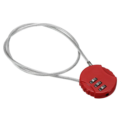 Harfington Small Combination Lock 19.6 Inch, 1 Pack 3 Digit Padlock for Gym Locker, Red