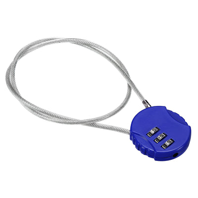 Harfington Small Combination Lock 19.6 Inch, 1 Pack 3 Digit Padlock for Gym Locker, Blue