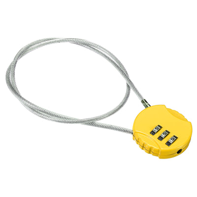 Harfington Small Combination Lock 19.6 Inch, 1 Pack 3 Digit Padlock for Gym Locker, Yellow