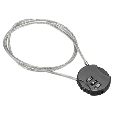 Harfington Small Combination Lock 31.4 Inch, 1 Pack 3 Digit Padlock for Gym Locker, Black