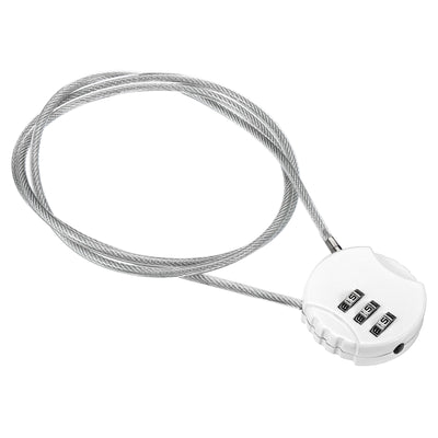 Harfington Small Combination Lock 31.4 Inch, 1 Pack 3 Digit Padlock for Gym Locker, White