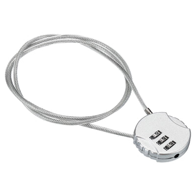 Harfington Small Combination Lock 31.4 Inch, 1 Pack 3 Digit Padlock for Locker, Silver Tone
