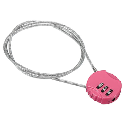 Harfington Small Combination Lock 31.4 Inch, 1 Pack 3 Digit Padlock for Gym Locker, Pink