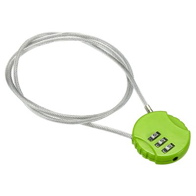 Harfington Small Combination Lock 31.4 Inch, 1 Pack 3 Digit Padlock for Gym Locker, Green