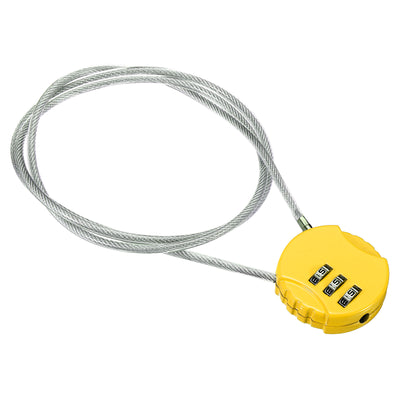 Harfington Small Combination Lock 31.4 Inch, 1 Pack 3 Digit Padlock for Gym Locker, Yellow