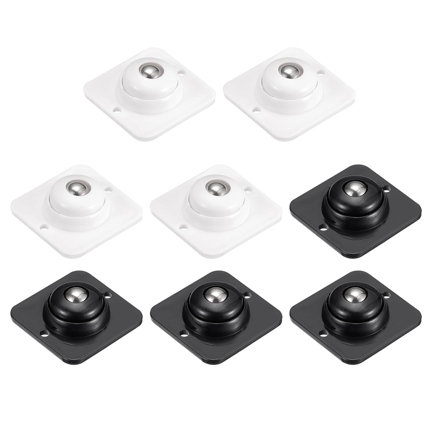 uxcell Uxcell Small Adhesive Caster Wheels, Mini Swivel Universal Sticky Pulley 360 Degree Rotation for Trash Can, Storage Box (8Pcs, White,Black)