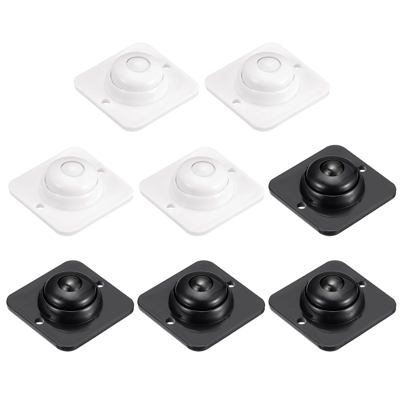 uxcell Uxcell Small Adhesive Caster Wheels, Mini Swivel Universal Sticky Pulleys 360 Degree Rotation for Trash Can, Storage Box (8Pcs, White,Black)