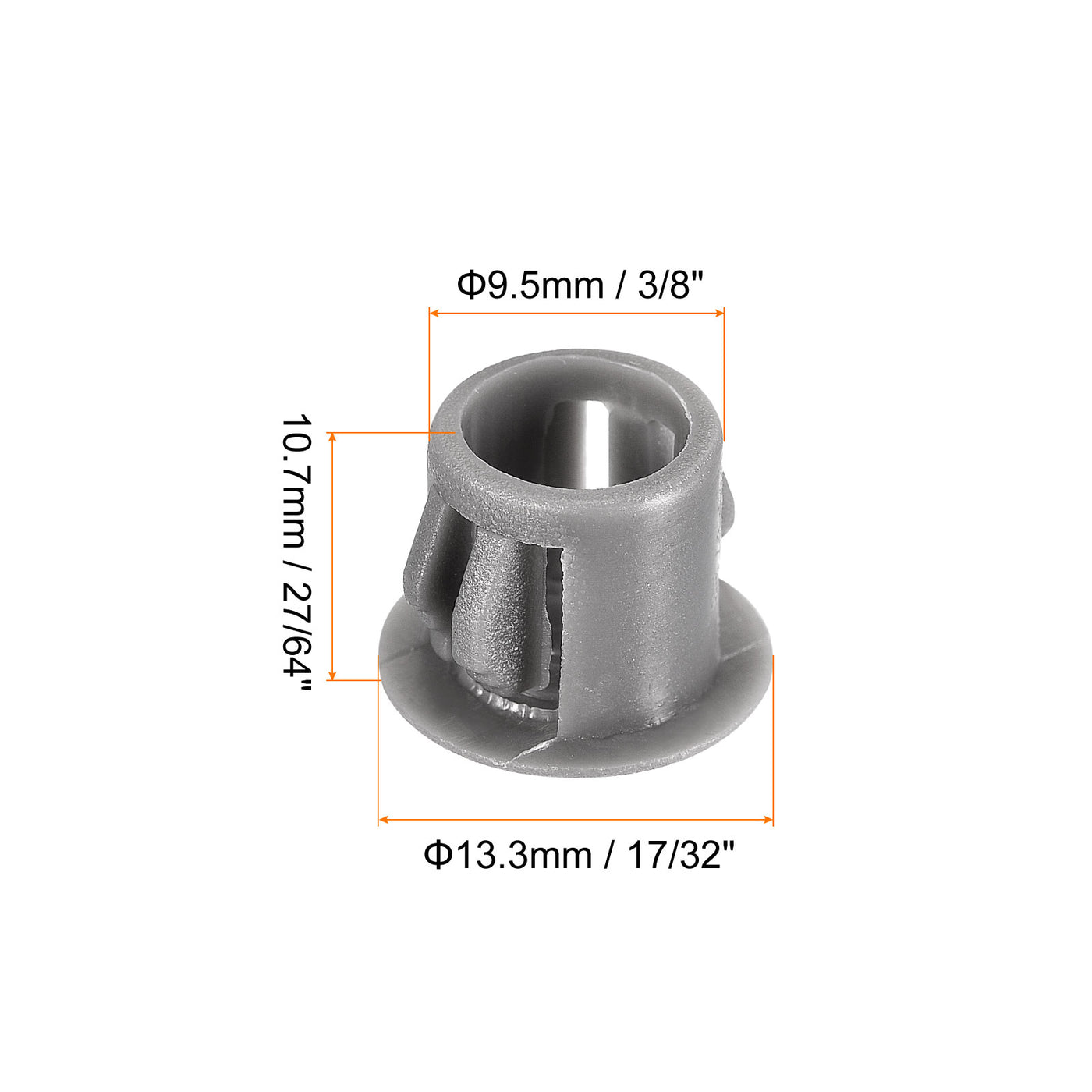 uxcell Uxcell 66 Stück 3/8" Kunststoff Loch Stopfen Flächenbündige Platte Runde Schnappverschluss Befestigung Knockout Verriegelung Stecker für Möbeleinsatz Endkappen Paneele Grau