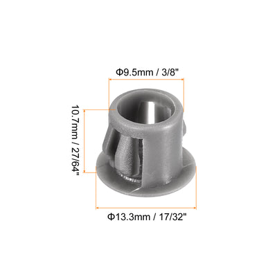 Harfington Uxcell 66 Stück 3/8" Kunststoff Loch Stopfen Flächenbündige Platte Runde Schnappverschluss Befestigung Knockout Verriegelung Stecker für Möbeleinsatz Endkappen Paneele Grau