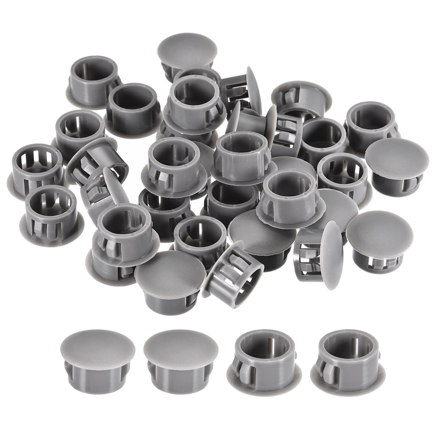 uxcell Uxcell 36Pcs 5/8" Plastic Hole Plugs Panel Flush Type Knockout Locking Plugs, Gray