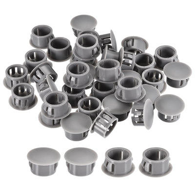 uxcell Uxcell 66Pcs 5/8" Plastic Hole Plugs Panel Flush Type Knockout Locking Plugs, Gray