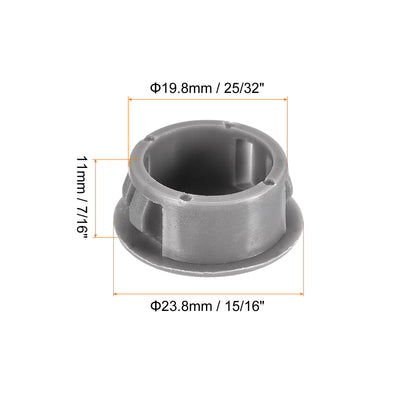 Harfington Uxcell 26 Stück 25/32" Kunststoff Loch Stopfen Flächenbündige Platte Runde Schnappverschluss Befestigung Knockout Verriegelung Stecker für Möbeleinsatz Endkappen Paneele Grau