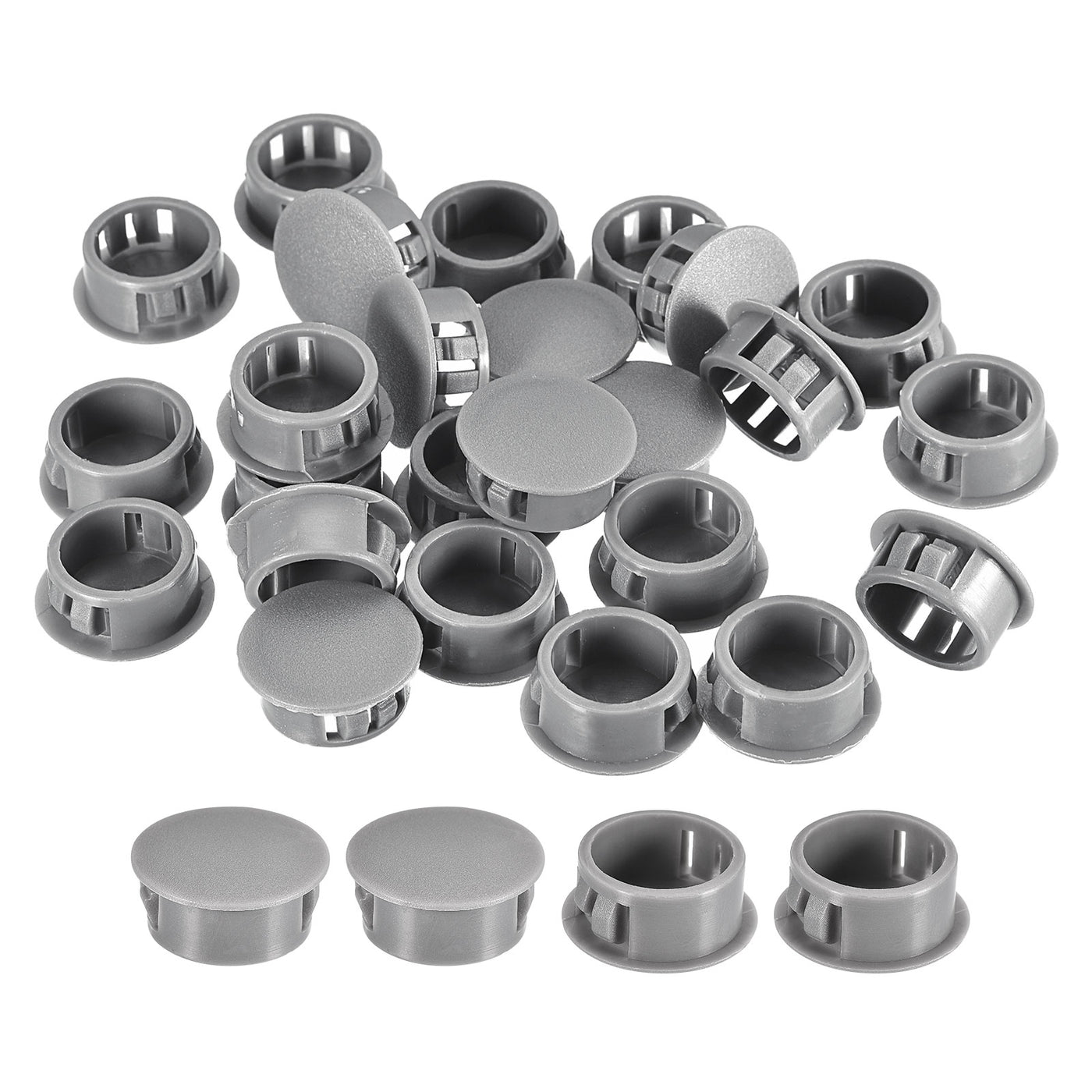 uxcell Uxcell 26Pcs 7/8" Plastic Hole Plugs Panel Flush Type Knockout Locking Plugs, Gray