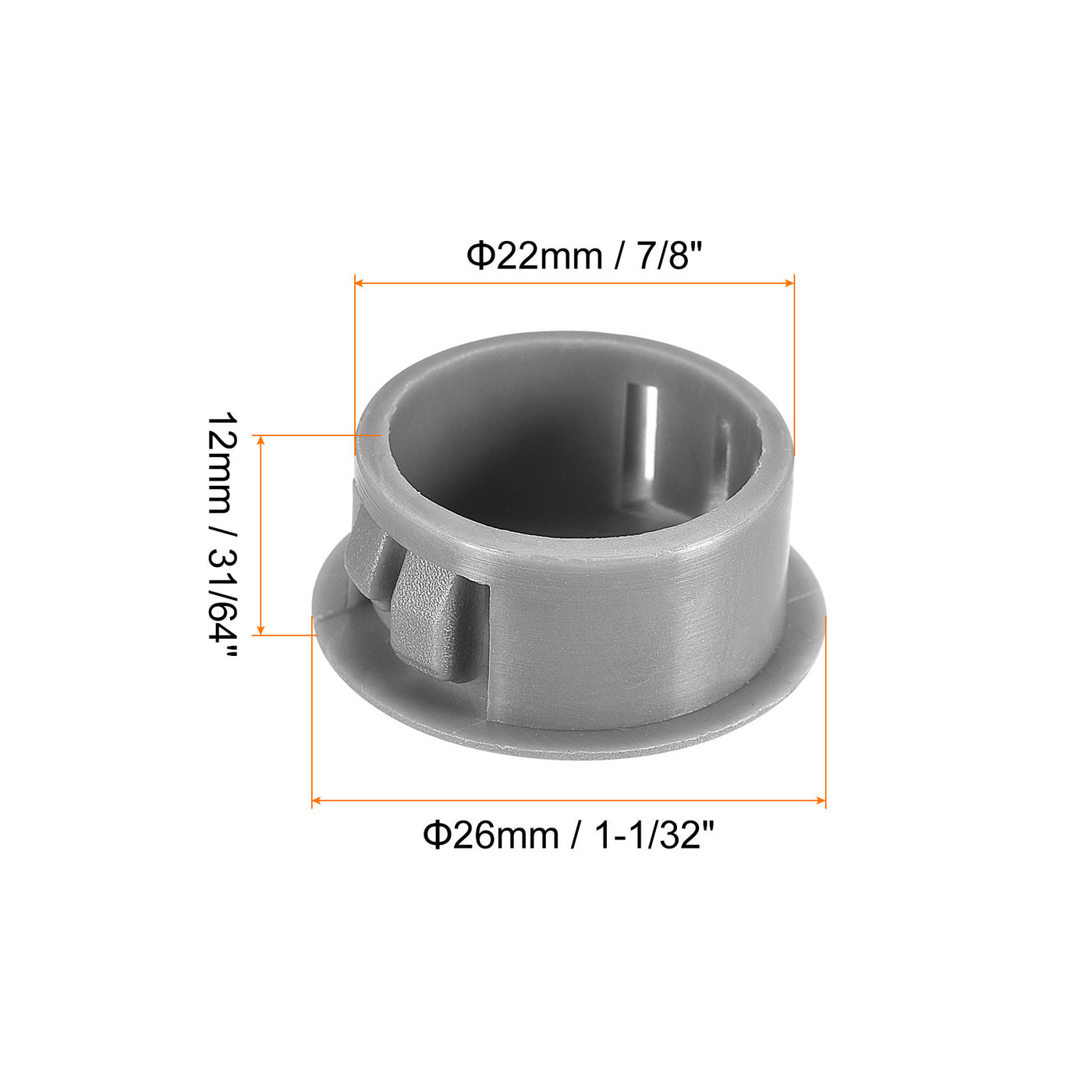 uxcell Uxcell 36 Stück 7/8" Kunststoff Loch Stopfen Flächenbündige Platte Runde Schnappverschluss Befestigung Knockout Verriegelung Stecker für Möbeleinsatz Endkappen Paneele Grau