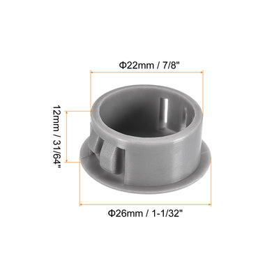 Harfington Uxcell 36 Stück 7/8" Kunststoff Loch Stopfen Flächenbündige Platte Runde Schnappverschluss Befestigung Knockout Verriegelung Stecker für Möbeleinsatz Endkappen Paneele Grau