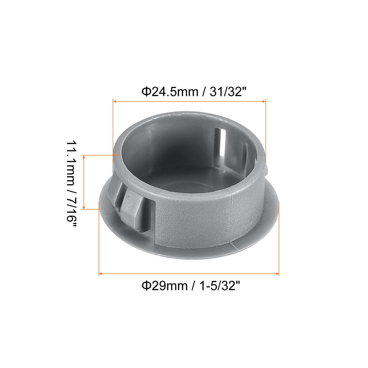 uxcell Uxcell 26 Stück 31/32" Kunststoff Loch Stopfen Flächenbündige Platte Runde Schnappverschluss Befestigung Knockout Verriegelung Stecker für Möbeleinsatz Endkappen Paneele Grau