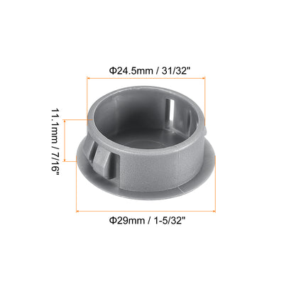 Harfington Uxcell 26 Stück 31/32" Kunststoff Loch Stopfen Flächenbündige Platte Runde Schnappverschluss Befestigung Knockout Verriegelung Stecker für Möbeleinsatz Endkappen Paneele Grau