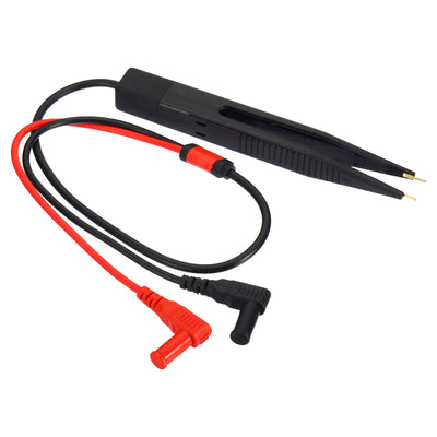 Harfington 6mm Multimeter Chip Test Clips, Capacitance Pen Probe Test Lead Tweezer for Electrical Circuit Test Inductor Resistance Measurement, Black Red