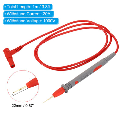 Harfington Multimeter Test Leads Set, Banana Plug 1000V 20A Sharp Pen Probe Test Cable with Alligator Clips for Electrical Circuit Test Measurement, Black Red