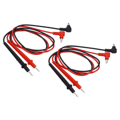 Harfington Multimeter Test Leads Set, 2 Set Banana Plug 1000V 10A Test Cable with Probes for Electrical Circuit Test Measurement, Black Red