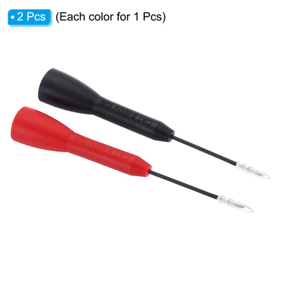 Harfington 1mm Test Probes, 2 Pcs Copper Multimeter Test Lead Extention Sharp Probe Pin Tip Needle for Electrical Circuit Test Measurement, Red Black