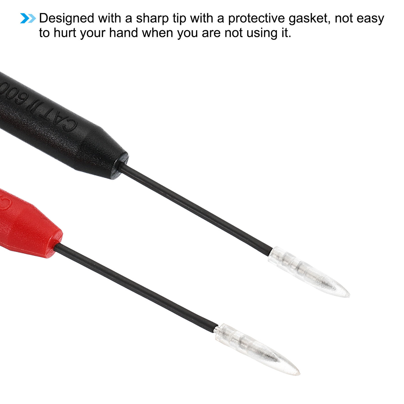 Harfington 1mm Test Probes, 2 Pcs Copper Multimeter Test Lead Extention Sharp Probe Pin Tip Needle for Electrical Circuit Test Measurement, Red Black