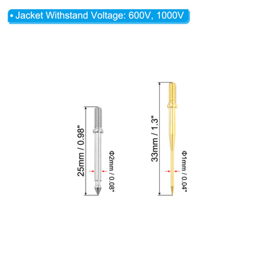 Harfington Test Probe Pin Set, Copper Multimeter Test Lead Extention Probe Pin Tip Needle for Electrical Circuit Test Measurement, Multicolor