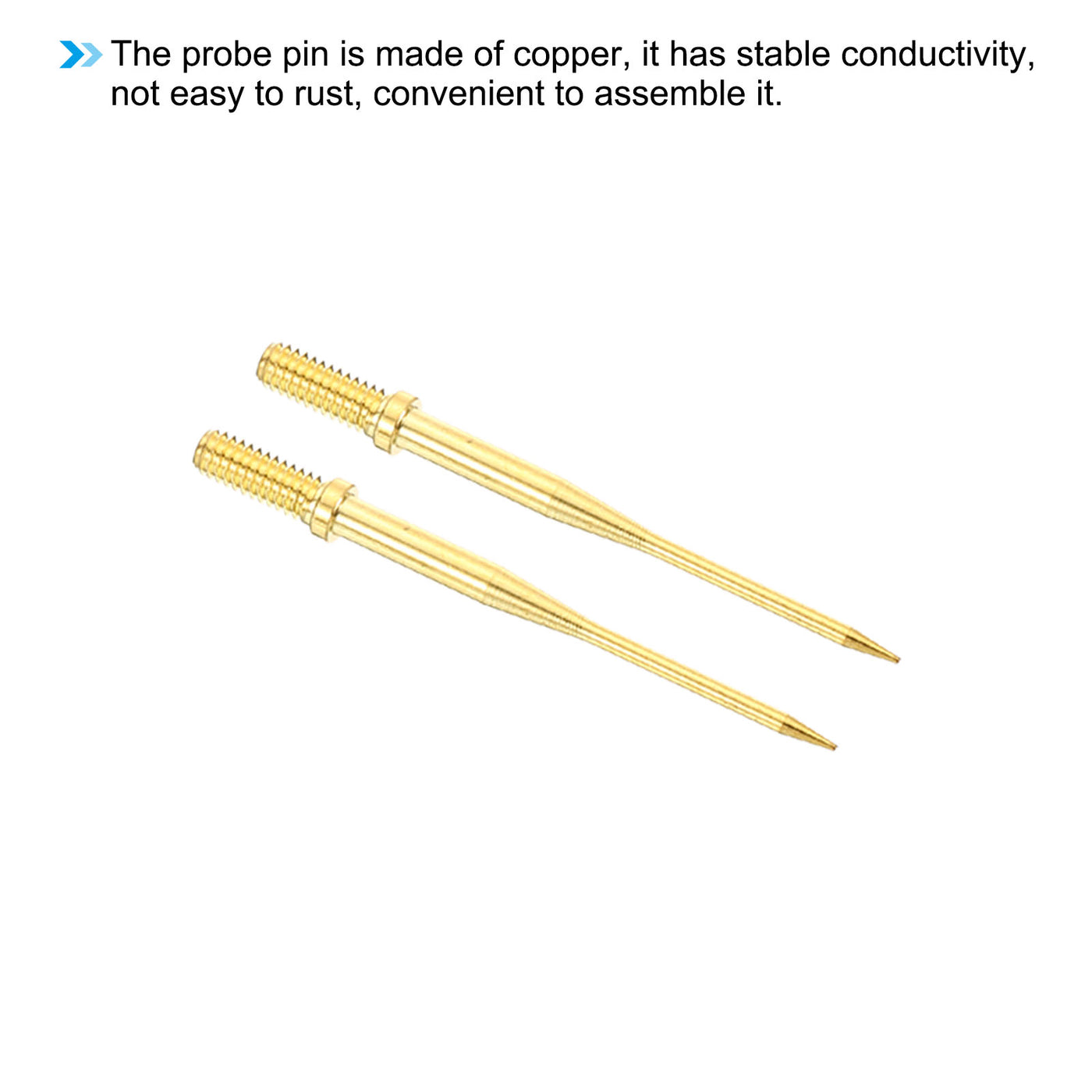 Harfington Test Probe Pin Set, 2 Set Copper Multimeter Test Lead Probe Pin Tip Needle for Electrical Circuit Test Measurement, Multicolor