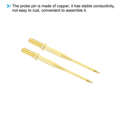 Harfington Test Probe Pin Set, 2 Set Copper Multimeter Test Lead Probe Pin Tip Needle for Electrical Circuit Test Measurement, Multicolor